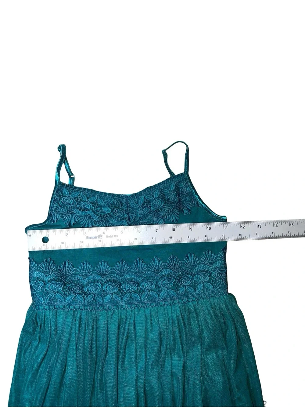 Zhenzi Teal Lace Bodice Tulle Dress for Girls